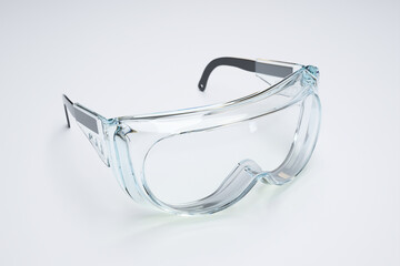 Clear Protective Safety Glasses Isolated on a Pristine White Background