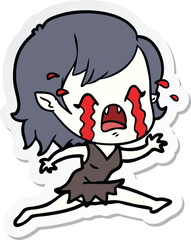Wall Mural - sticker of a cartoon crying vampire girl