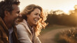 © PHOTOVERTICE - Joyful Couple on Bike Ride at Sunset
