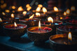 Traditional candles being used in a religious ceremony - highlighting their spiritual significance and creating a sacred atmosphere for ritual observance in a devotional setting.