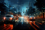 Fototapeta Sport - traffic at night