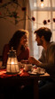© PHOTOVERTICE - Intimate Couple Enjoying Cozy Romantic Valentine's Day Together