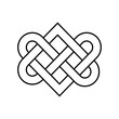 Celtic knot vector illustration. Celtic national style interlaced pattern isolated vector. Patrick's Day celebration. Nordic symbol. Tattoo sketch design.