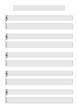 Blank Guitar (6 strings) tablature with music score staff (G Clef) sheet template to write music. Printable A4 format in portrait mode with a song title and artist name block at the top