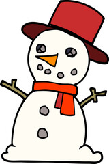 cartoon doodle snowman