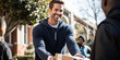 © Andrii Zastrozhnov - Smiling volunteers delivering happiness, unloading packages outdoors, exemplifying teamwork and cheerful service.