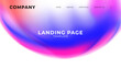 © DmVector - Landing page. Abstract background with blurred bubble on white for website graphic design. Blue, purple and pink gradients. Vector illustration.