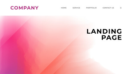 Aufkleber - Landing page. Blurred background with soft color gradient and dynamic lines for website graphic design. Vector illustration.