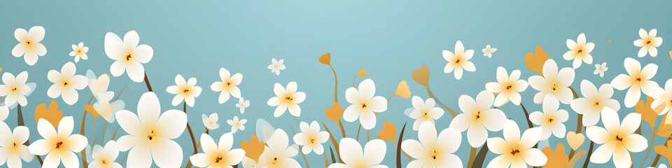 Wall Mural - simple illustration of daffodil flowers background banner