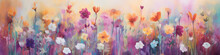 Artistic Abstract Painting Of Wildflowers Background Banner