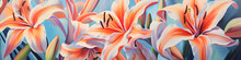 Artistic Abstract Painting Of Lily Flowers Background Banner