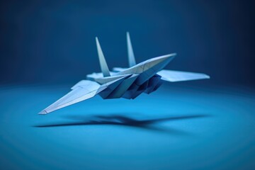 Poster - A paper airplane soaring through the air. Perfect for illustrating freedom, exploration, or creativity.