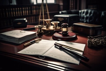 Aufkleber - A desk with various items including a book and pen. Perfect for office or study-related designs