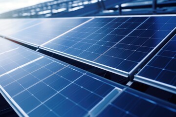Poster - Solar panels installed on a roof. Suitable for eco-friendly and sustainable energy concepts