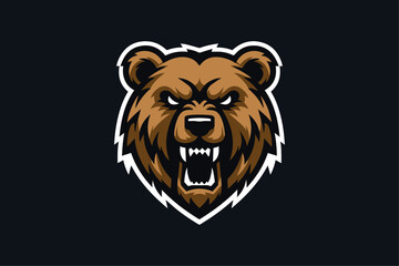 imposing vector bear mascot logo - ideal for sports teams, robust athletic branding & school spirit