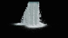 02 Waterfullwaterfall Texture Seamless Loop, 4k, Isolated On Black With Alpha And Separate Foam Layer