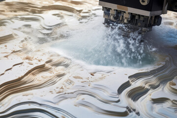 Poster - CNC milling machine cutting the mold part with the solid ball endmill tool.