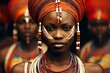 close-up shot of an african woman in traditional dress