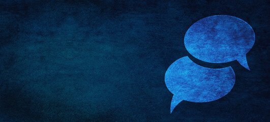 Poster - Feedback concept. Speech bubbles with copy space on dark blue banner background. 
