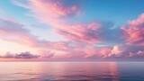 Fototapeta Zachód słońca - Beauty of pink clouds over the sea.