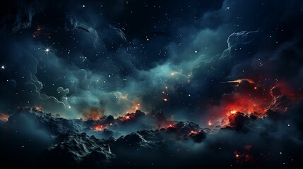 Wall Mural - Illustration of a galaxy, adorned with stardust and bright shining stars.