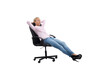 © alphaspirit - businesswoman is relaxing on a office chair