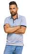 © Krakenimages.com - Handsome man with beard wearing casual clothes skeptic and nervous, disapproving expression on face with crossed arms. negative person.