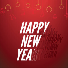 Poster - Happy new year card elegant typography Vector