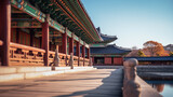 Fototapeta Big Ben - Gyeongbokgung palace landmark of Seoul, South Korea, Korean wooden traditional house in Gyeongbokgung the main royal palace of Joseon dynasty.