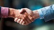 Outdoor handshake seals successful business deal.