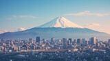 Tokyo skyline and mountain fuji in Japan