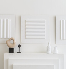 Aufkleber - Elevate your interior with an abstract black and white patterned border, stylish and minimalistic choice for framing your favorite images or art.