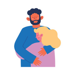 Poster - hug day design of couple hugging each other