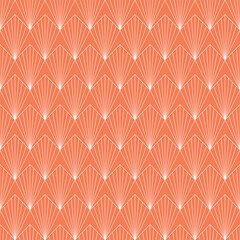 Wall Mural - seamless colorful vintage art deco ornate sharp feathers outline pattern vector