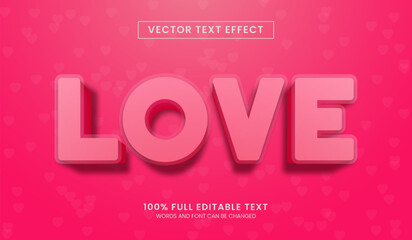 Wall Mural - Design editable text effect, love text vector illustration