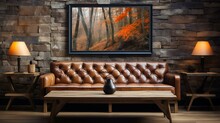 Sofa - Living Room - Rustic Log Cabin - Artwork - Stylish - Decor Snd Design - Living Room 