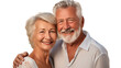 © The Stock Guy - Happy elderly couple smiling and embracing together, isolated on transparent background