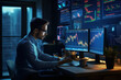 Professional Trader Monitoring Multiple Financial Charts
