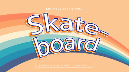 Poster - Colorful colourful skateboard 3d editable text effect - font style