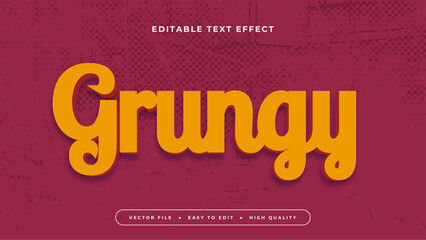 Poster - Red and yellow grungy 3d editable text effect - font style