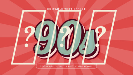 Poster - Red brown and white 90s 3d editable text effect - font style