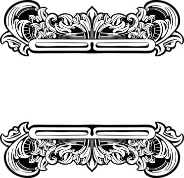 Beautiful baroque style decorative calligraphy floral engraving vector