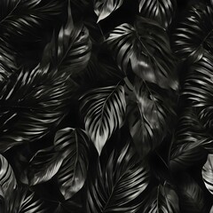 Glossy finish, adding a modern and sleek touch to the tropical leaf background