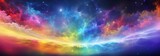 Fototapeta Pokój dzieciecy - Abstract colorful rainbow colored background with galaxy space theme, Abstract cosmic art