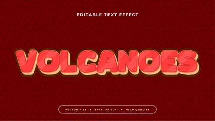 Poster - Red and beige volcano 3d editable text effect - font style