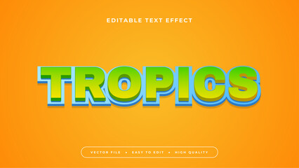 Green blue and orange tropics 3d editable text effect - font style