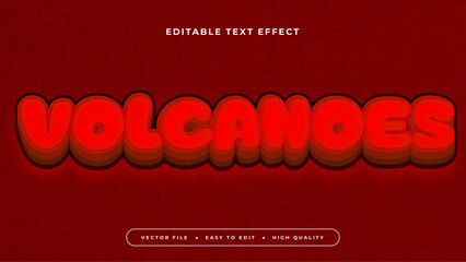 Poster - Red and black volcanoes 3d editable text effect - font style