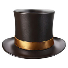 Leather Top Hat Isolated On Transparent Background