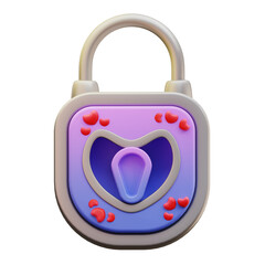 3d illustration of love padlock