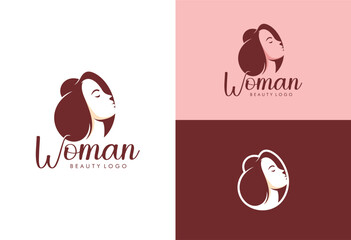 beauty woman logo template vector illustration